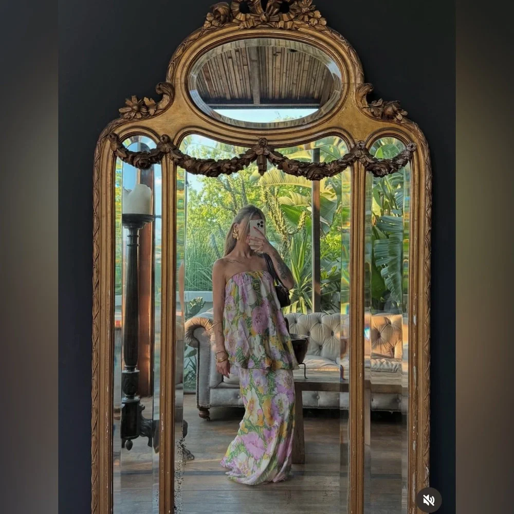 Zara Floral Strapless Maxi Dress Wedding summer evening bodycon - Picture 4 of 16